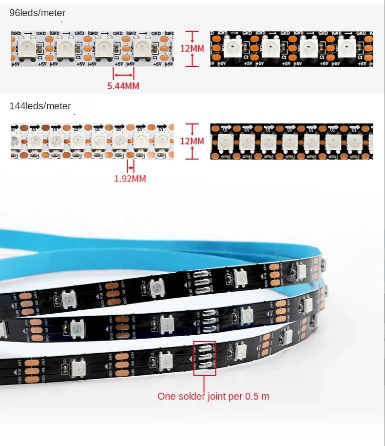WS2812B Smart Led Strip Light  - огляд і ціна Ws2812B Strip 5V