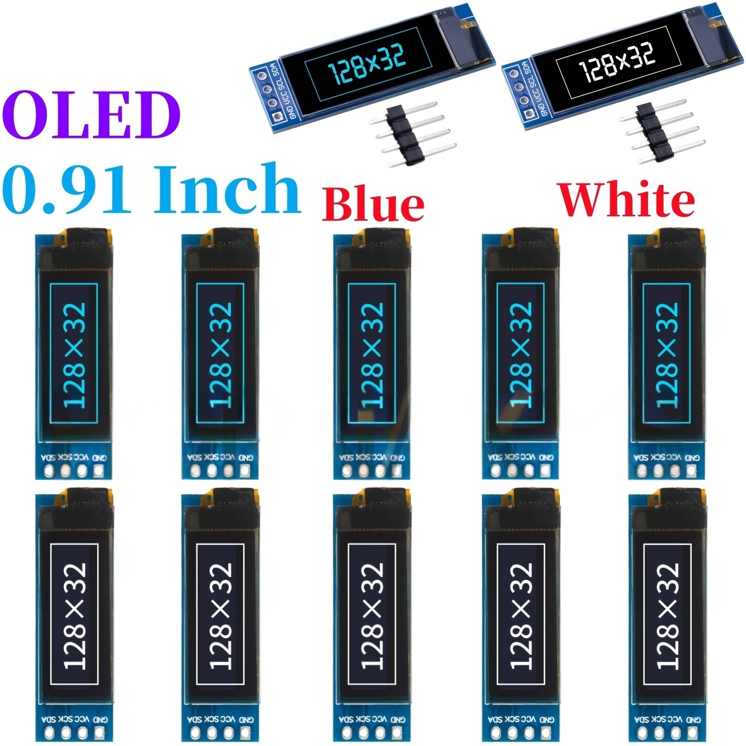 0.91 Inch 128x32 IIC I2C White - огляд і ціна Ssd1306