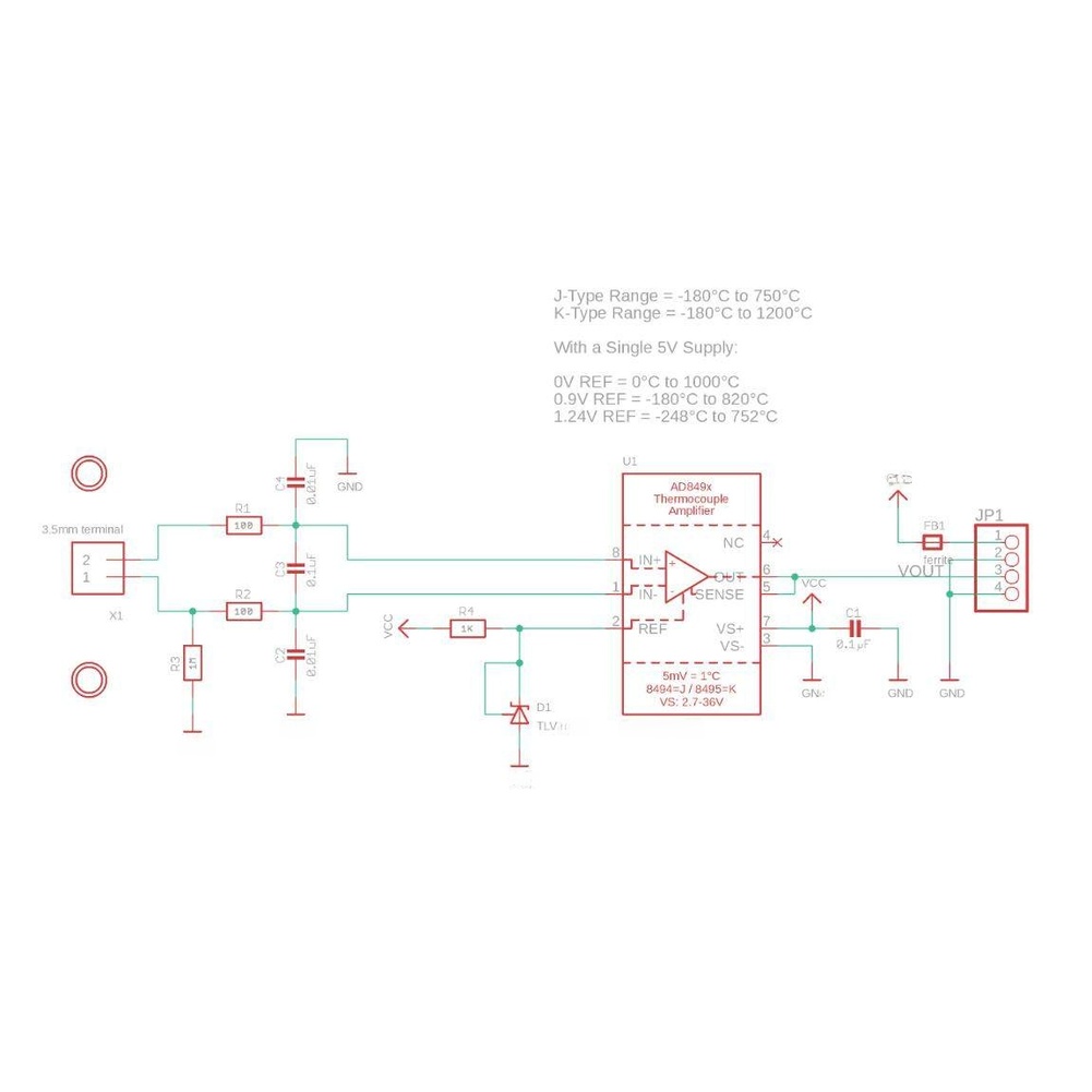 AD8495 K-Type Thermocouple Sig - огляд і ціна Thermocouple Module K Type