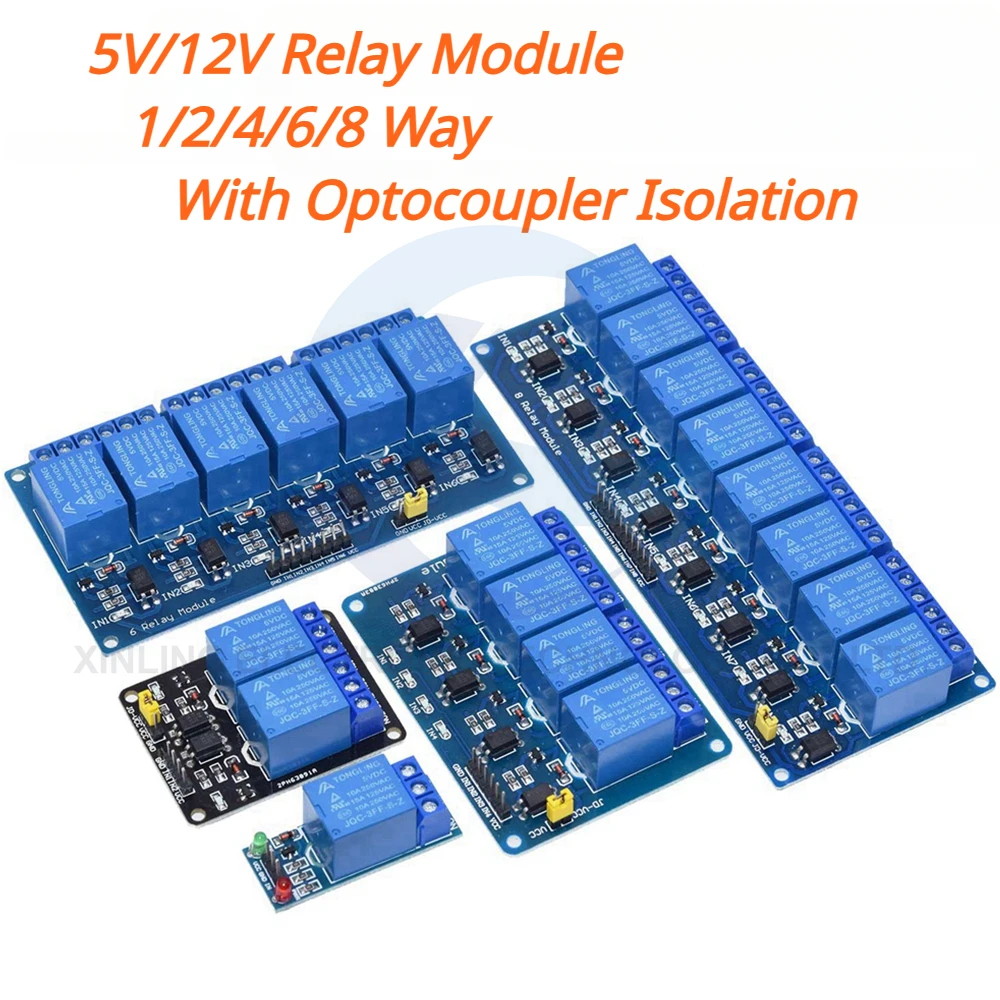 5/12V 1/2/4/6/8 Channel Relay  - огляд і ціна Relay Module 4 Channel