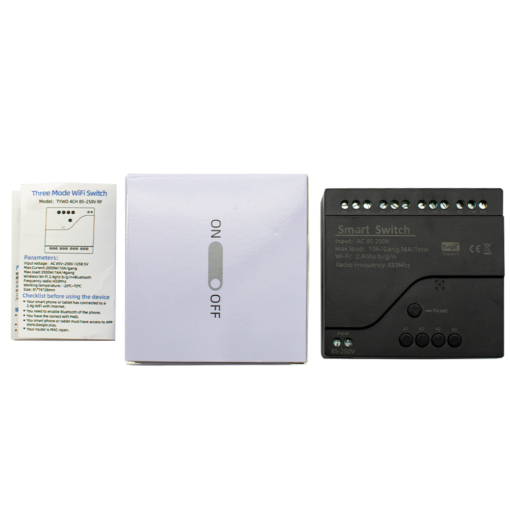 Black Style Tuya 4CH Wifi Smar - огляд і ціна Relay Module 4 Channel