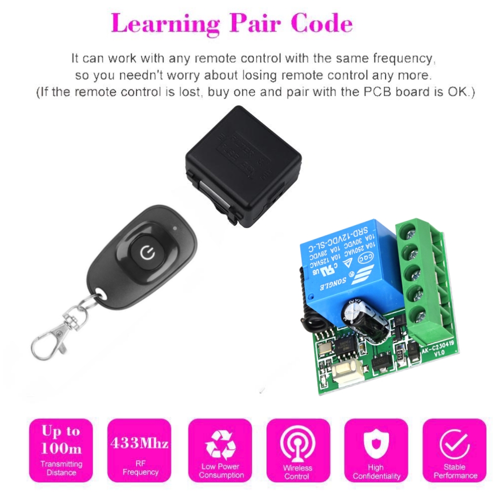 433MHz DC 12V 1CH Relay Module - огляд і ціна Ir Remote Module